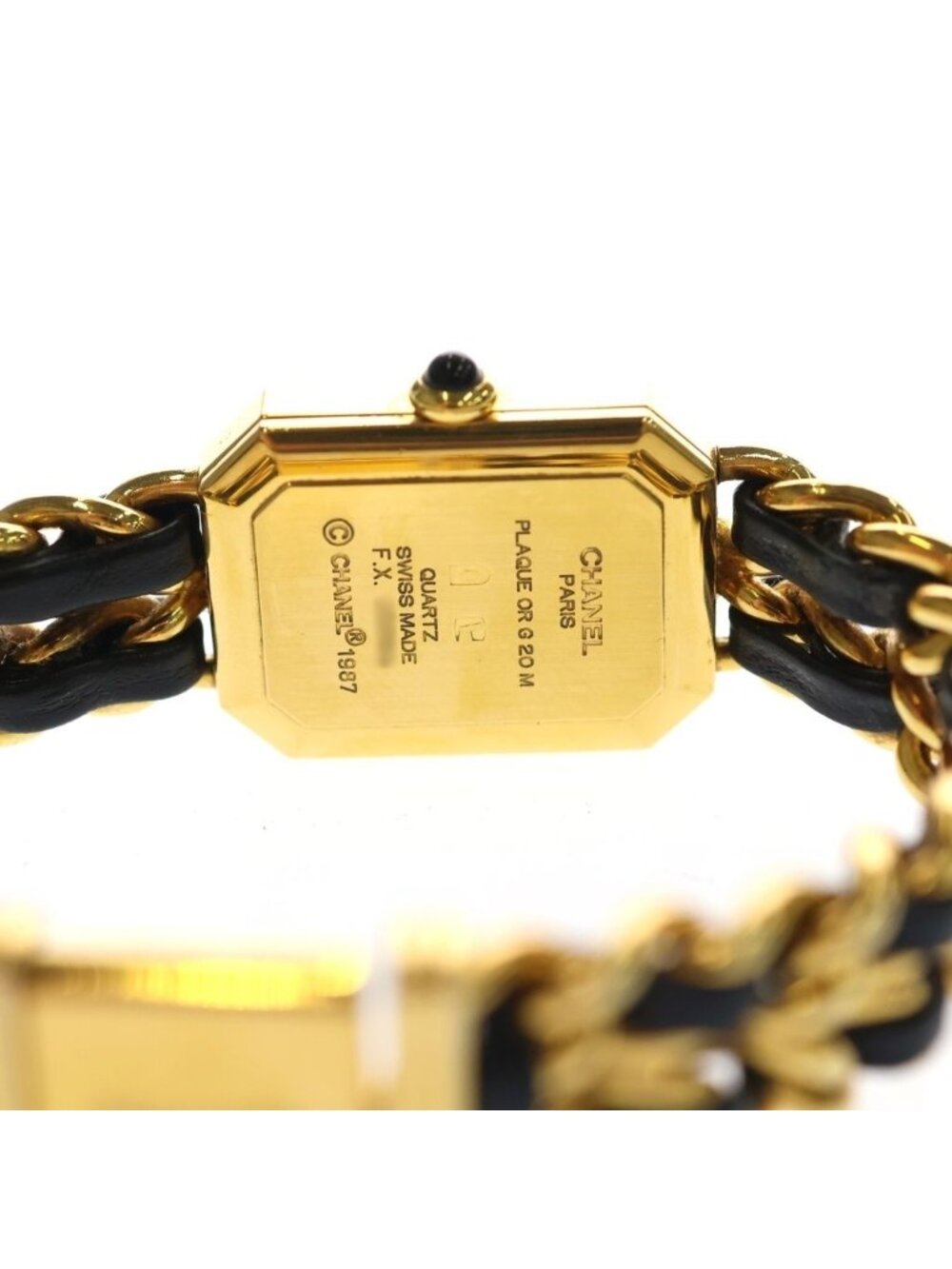 Chanel Premier M Black Dial Square Chain Leather Quartz Watch Gold - Picture 5 of 6
